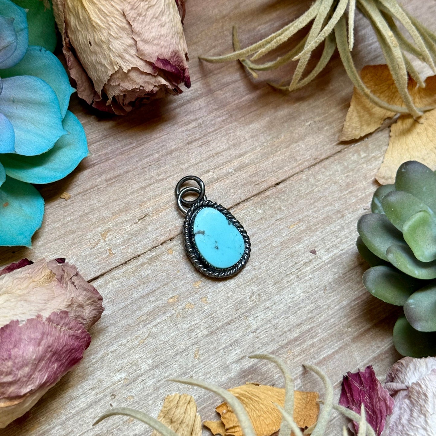 FREE Sterling Silver Necklace + MJ Sky Blue Turquoise Charm