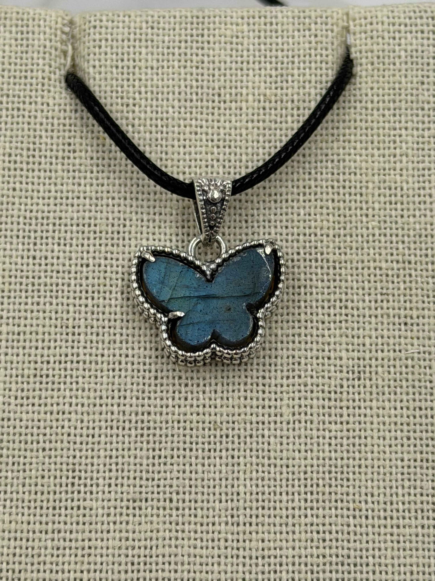 Sterling Silver Butterfly Labradorite Pendant