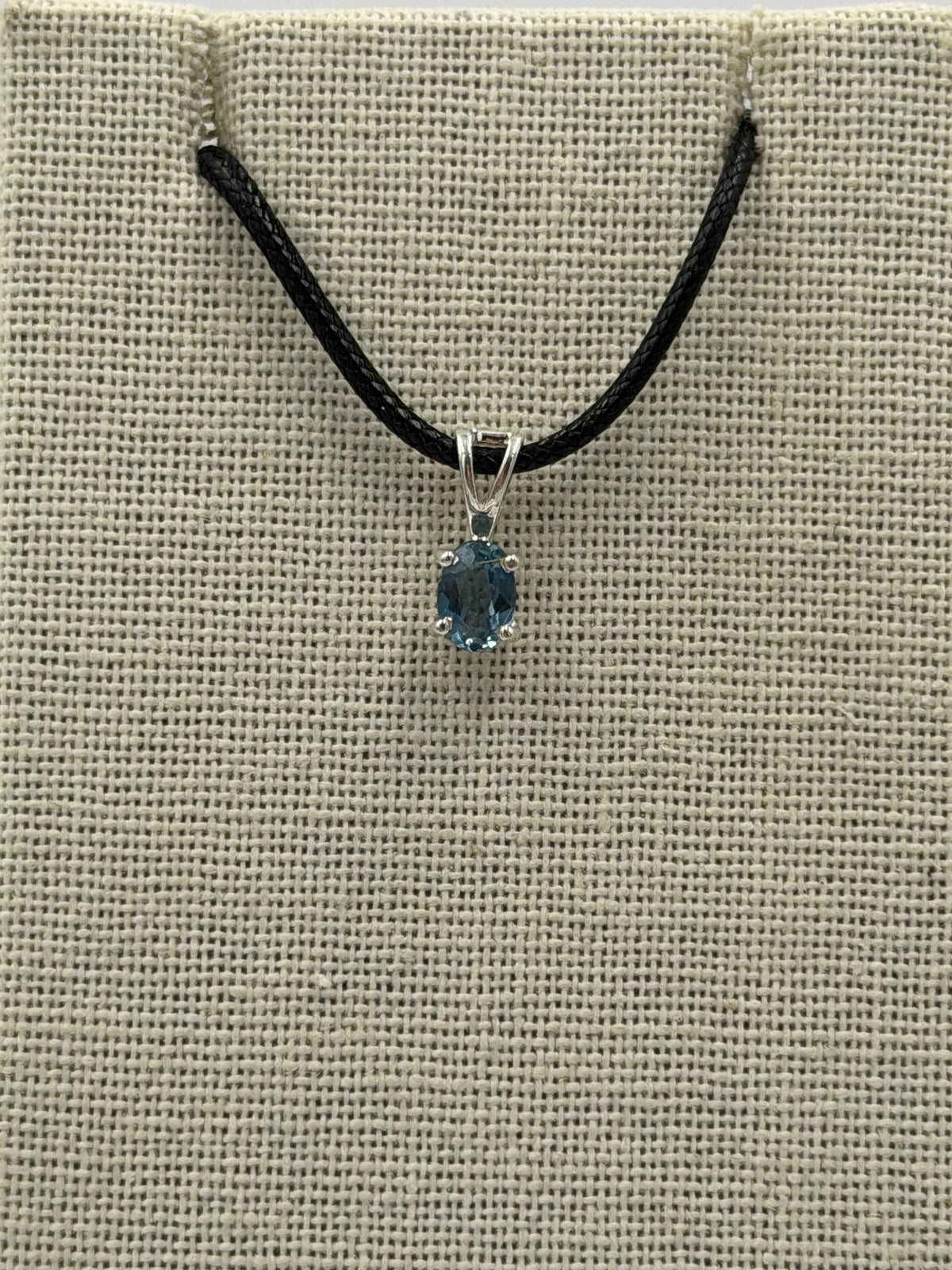 Sterling Silver Oval London Blue Topaz Pendant Size 2