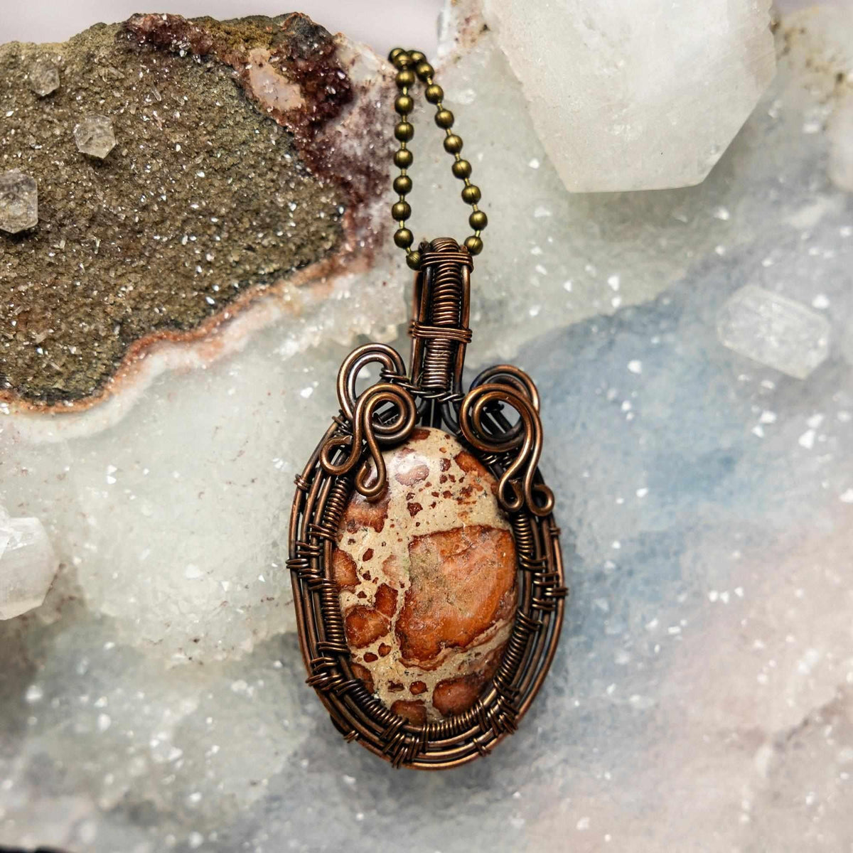Rhyolite Wire Wrap Pendant