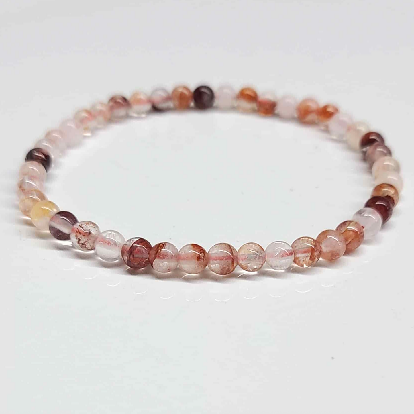Fire Quartz Round Bead Bracelet - Stone of Vital Energy