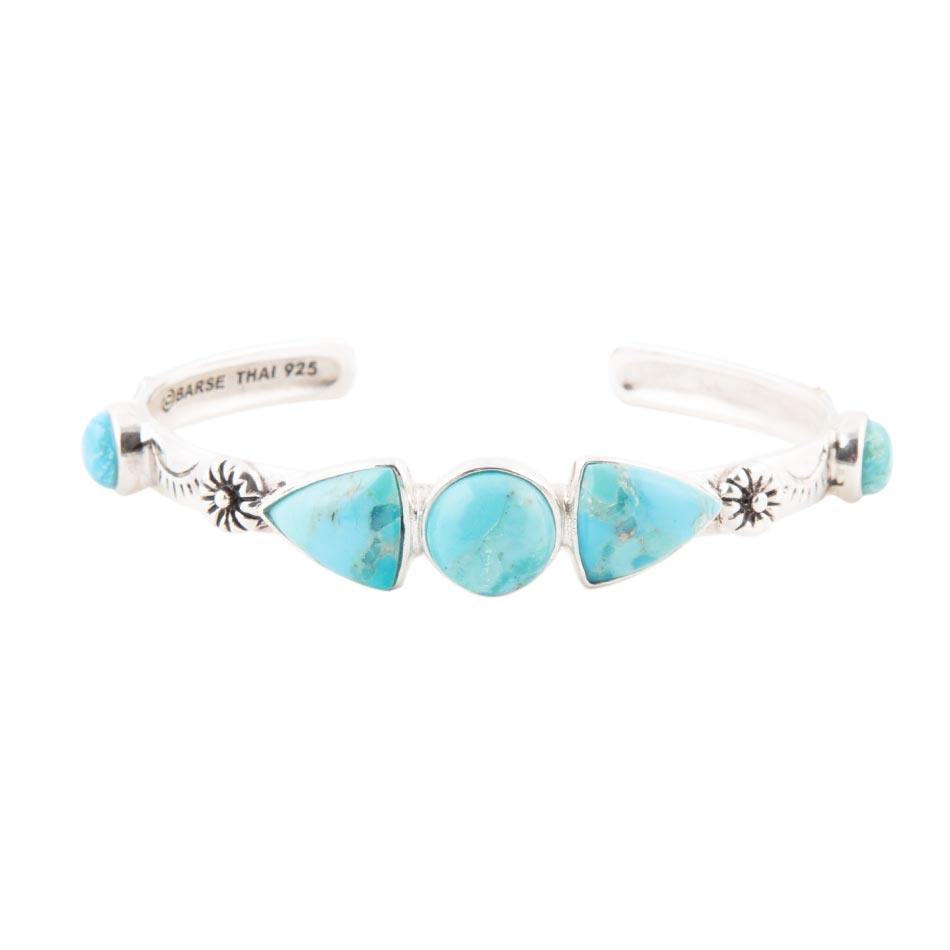 Blue Turquoise and Sterling Silver Cuff Bracelet