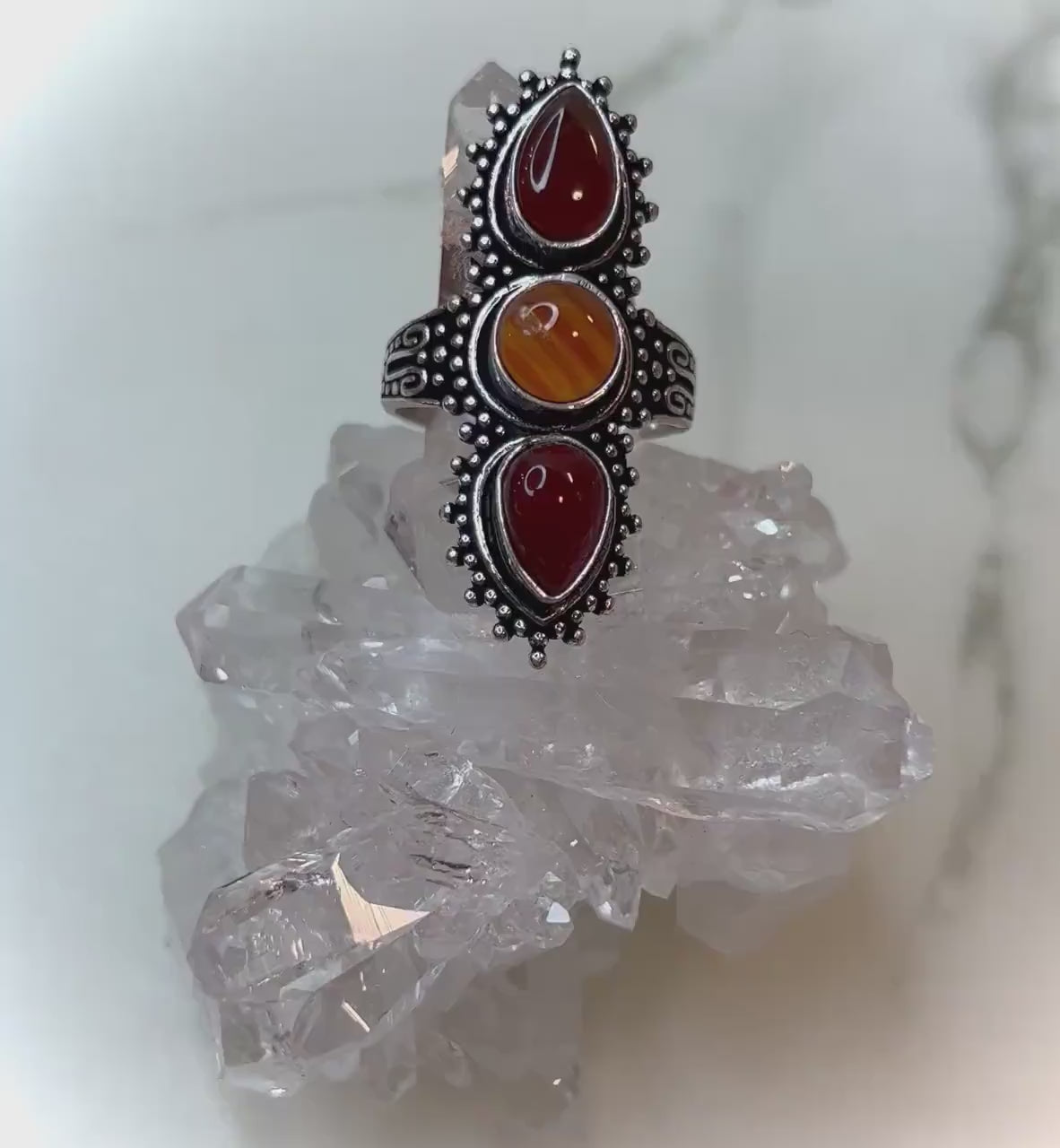 Carnelian Sterling Silver Ring sz. cheapest 8