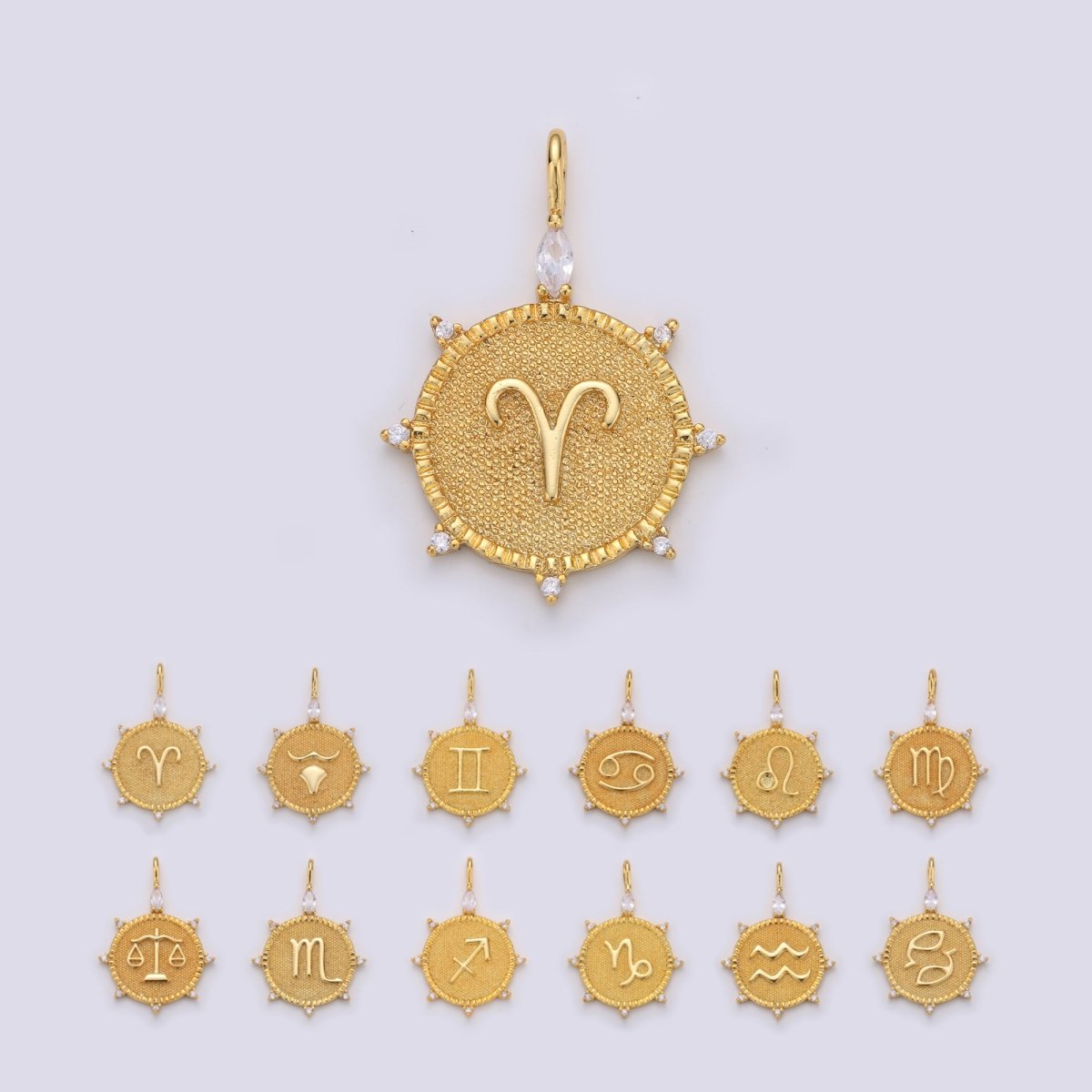 24k Gold Filled Zodiac Charms, Astrology Charms, Zodiac Necklace Charms, 12 Zodiac Charms for Jewelry Making Supply A-A1785-A-A1790