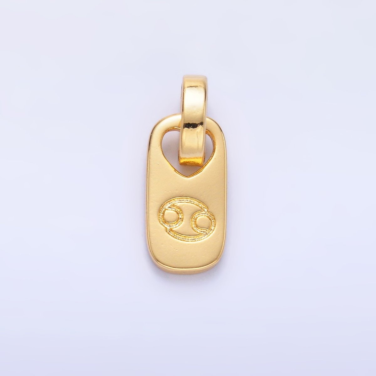 24K Gold Zodiac Star Sign Script Engraved Snap Latch Tag Pendant | A1307 - A1312