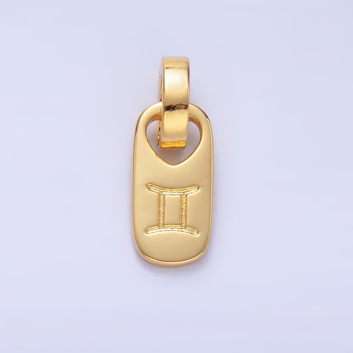 24K Gold Zodiac Star Sign Script Engraved Snap Latch Tag Pendant | A1307 - A1312