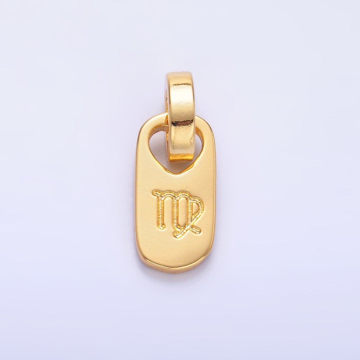 24K Gold Zodiac Star Sign Script Engraved Snap Latch Tag Pendant | A1307 - A1312