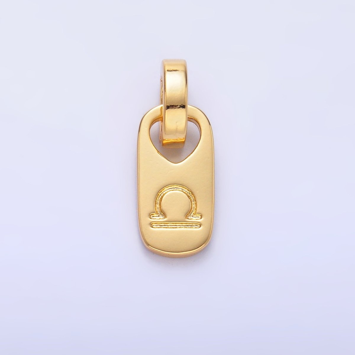 24K Gold Zodiac Star Sign Script Engraved Snap Latch Tag Pendant | A1307 - A1312