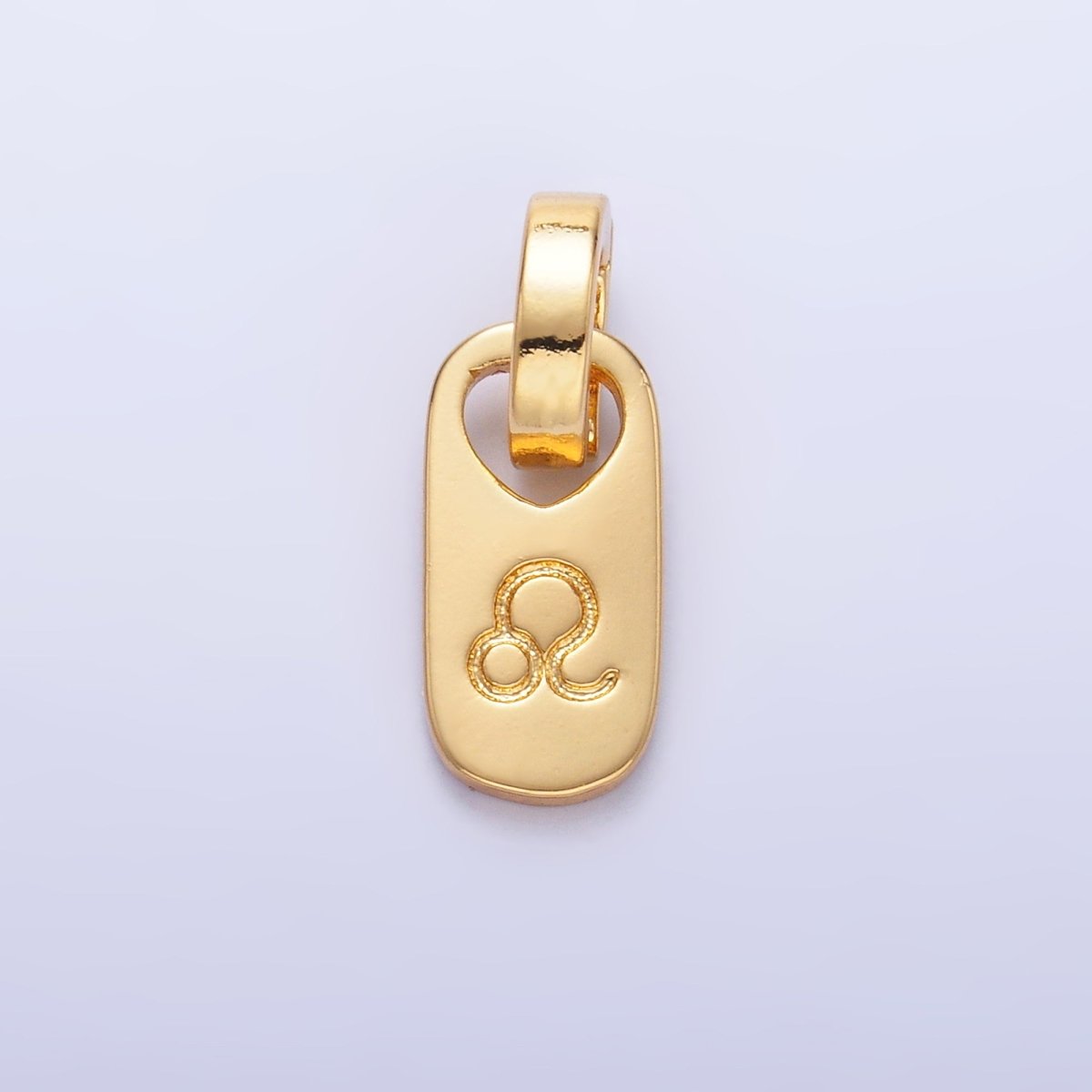 24K Gold Zodiac Star Sign Script Engraved Snap Latch Tag Pendant | A1307 - A1312