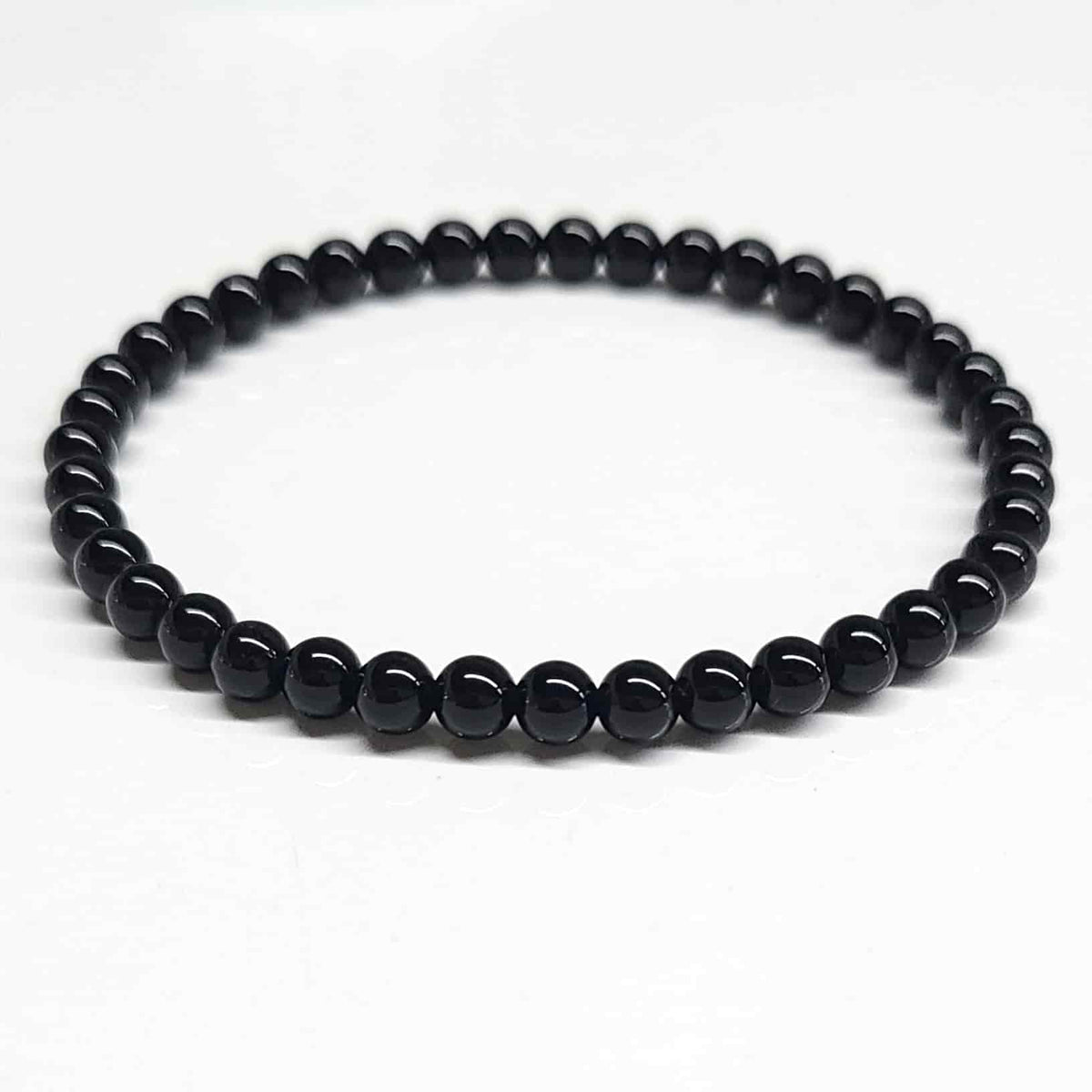 Black Obsidian Round Bead Bracelet