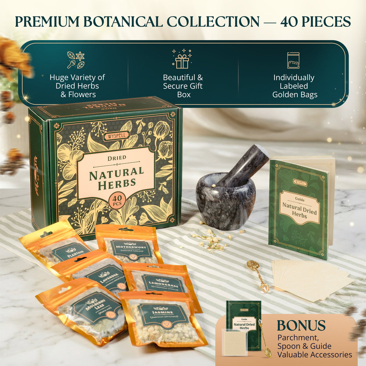 40 PCS Dried Herbs