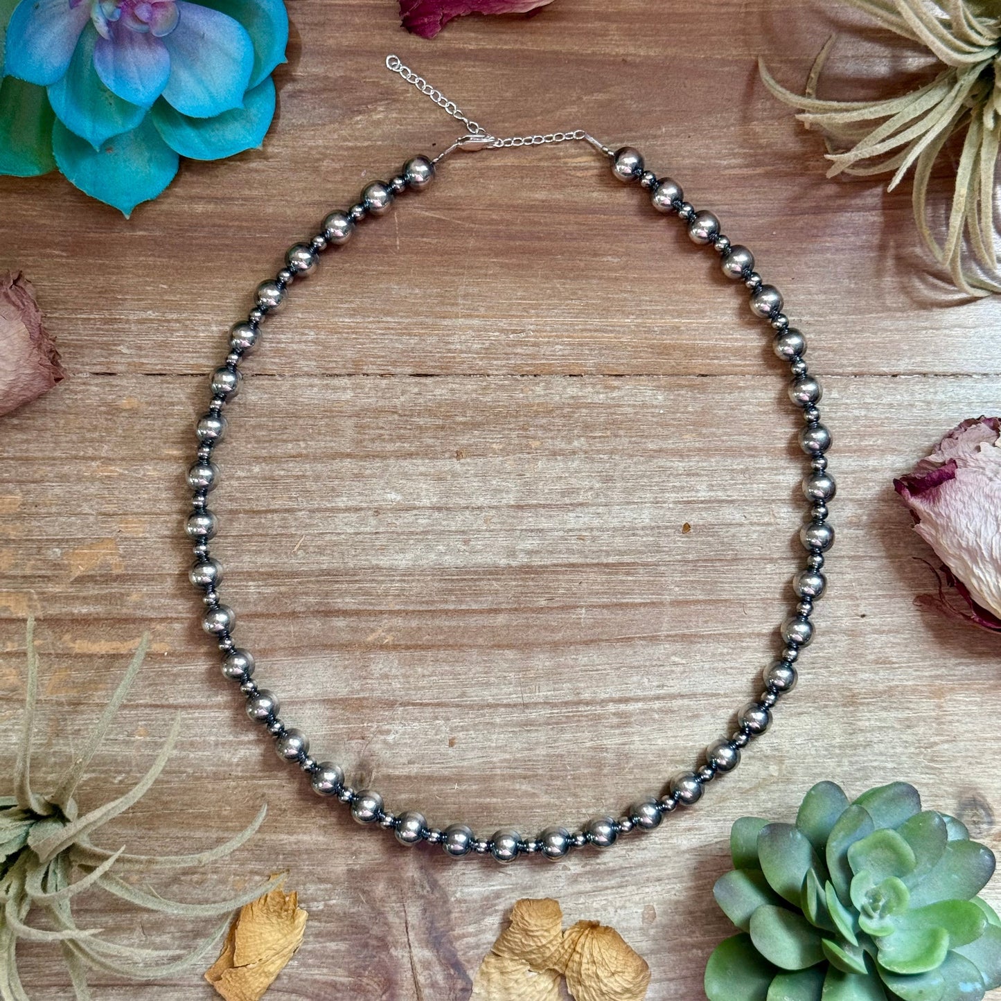 18-Inch Sterling Silver Pearl Necklace – 4mm & 8mm Alternating Pearls