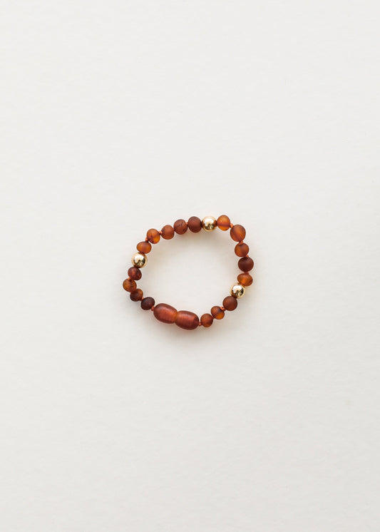 Raw Cognac Baltic Sea Amber + 14K Gold Filled Halo || Anklet or Bracelet