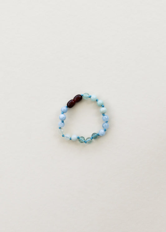 Amazonite + Aquamarine + Fluorite || Gemstone Anklet or Bracelet