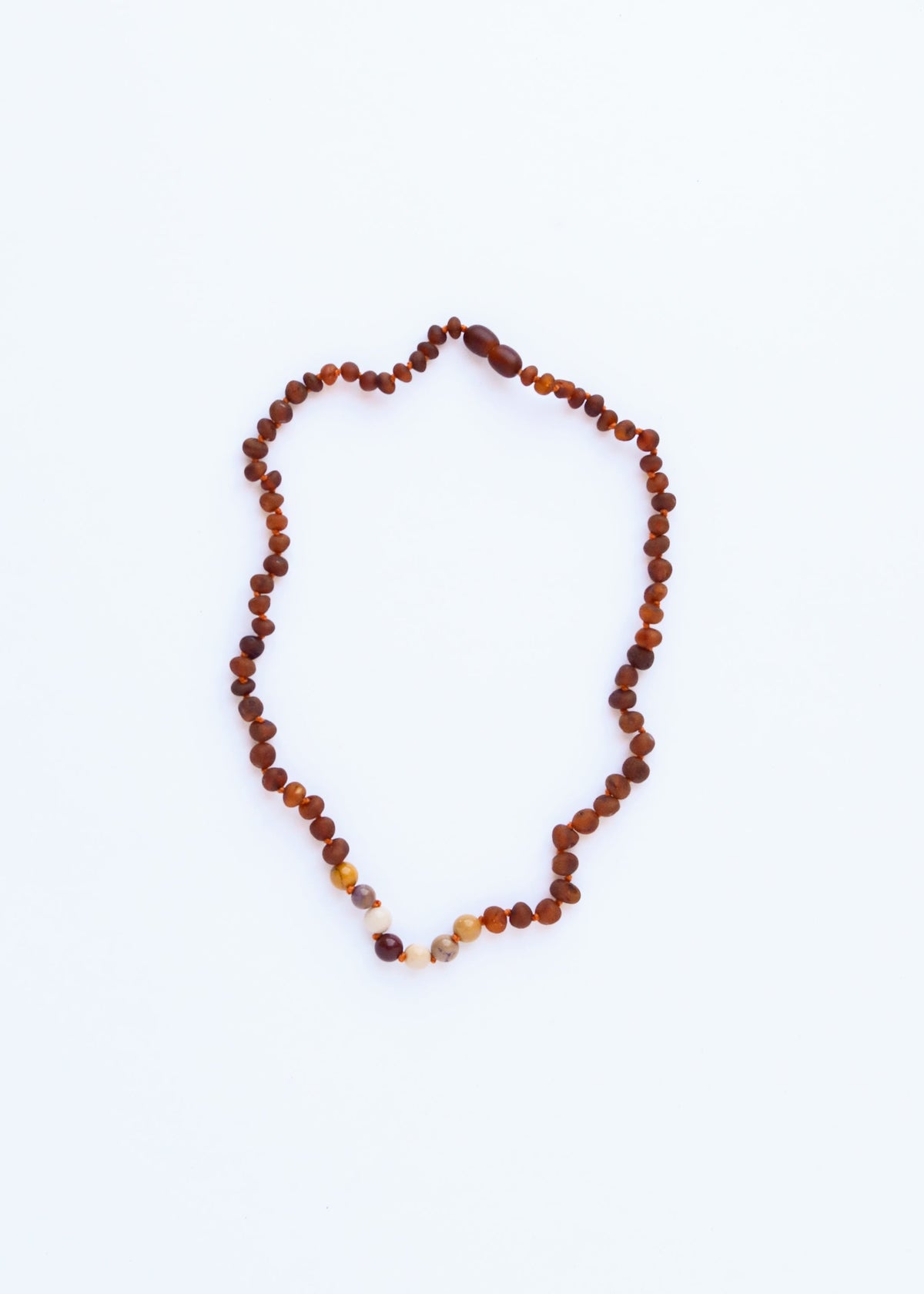 Raw Cognac Baltic Amber + Mookaite Jasper || Necklace