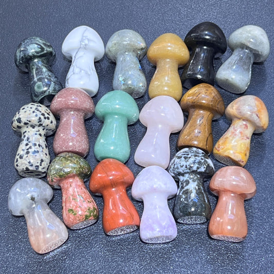 Assorted Mixed Crystal Mineral Large Mushrooms Gemstone Carving