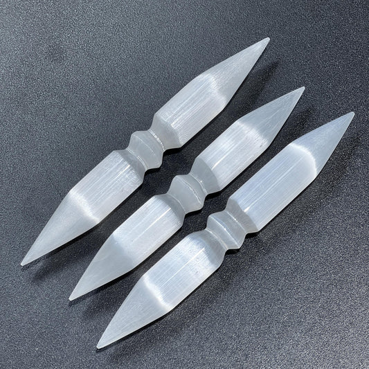Selenite Crystal Wand Double Point Polished Wholesale Carving