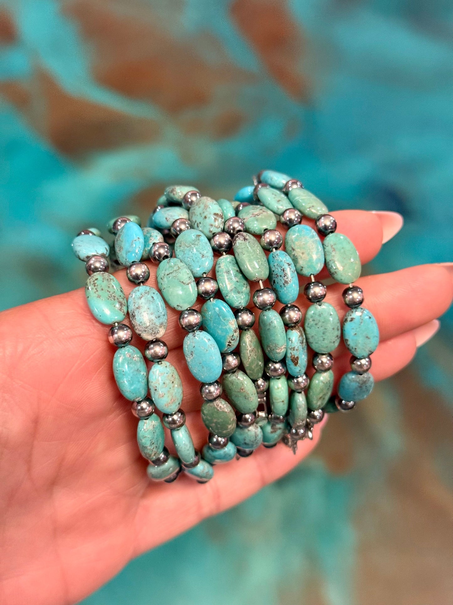 Blue Turquoise Bracelet – 6 1/4" – 5mm