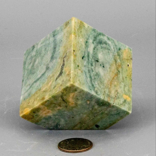 Caribbean Calcite Crystal Cut Corner Cube Polished