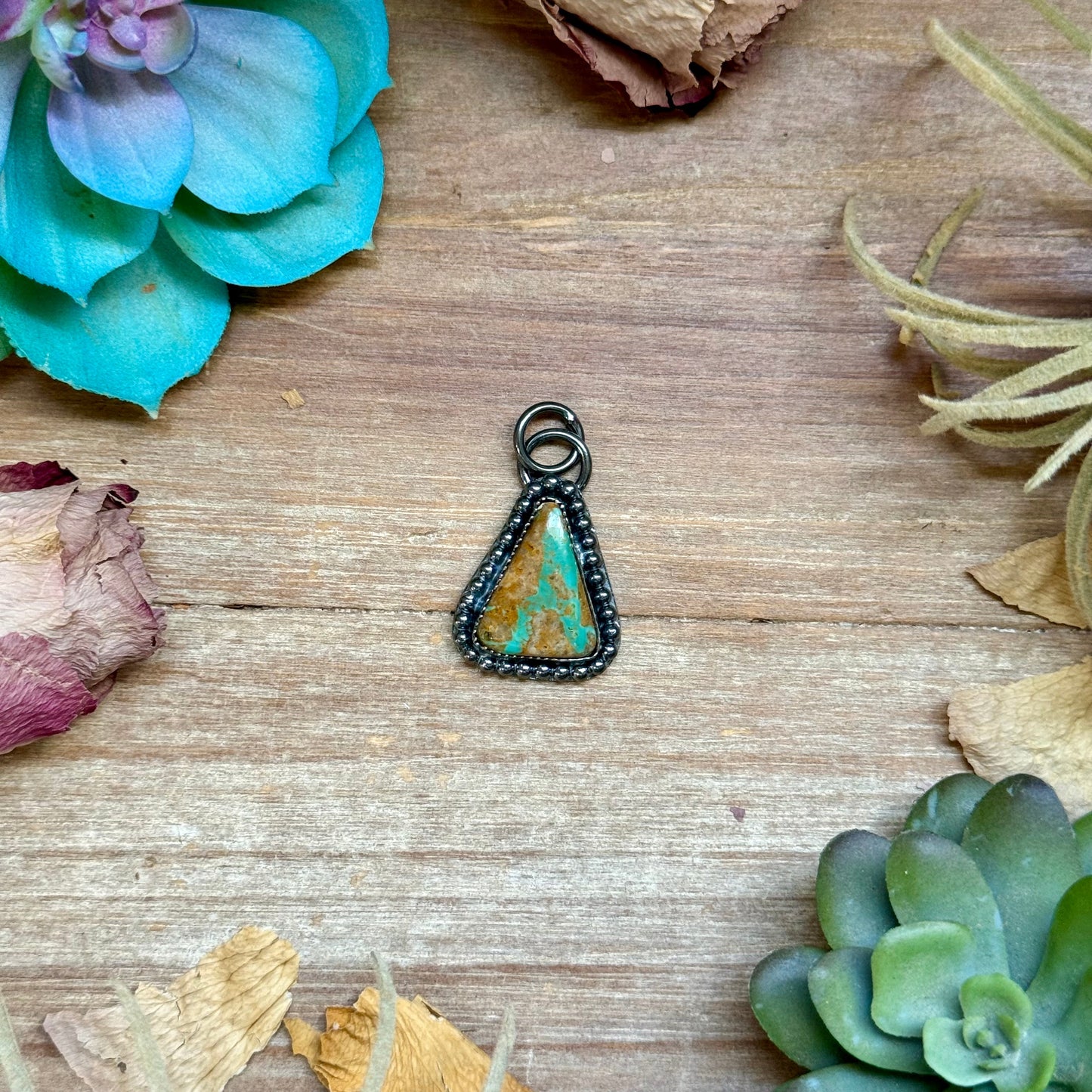 FREE Sterling Silver Necklace + MJ Triangle Royston Turquoise Charm