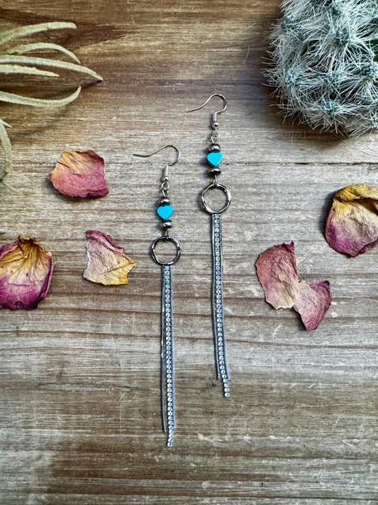 Turquoise heart and chic dangle