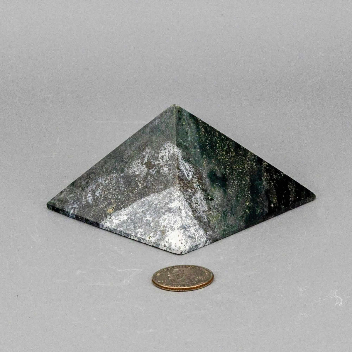 Green Jasper Crystal Pyramid Polished Heart Chakra