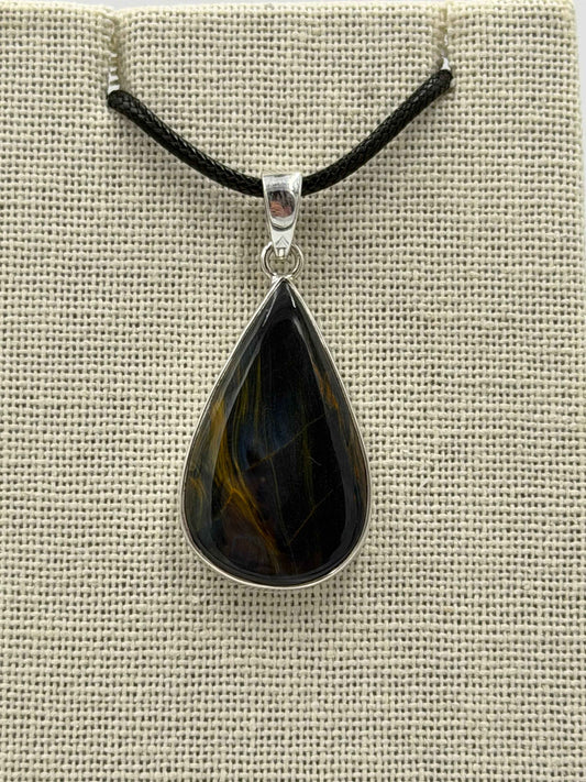 Sterling Silver Teardrop Pietersite Pendant