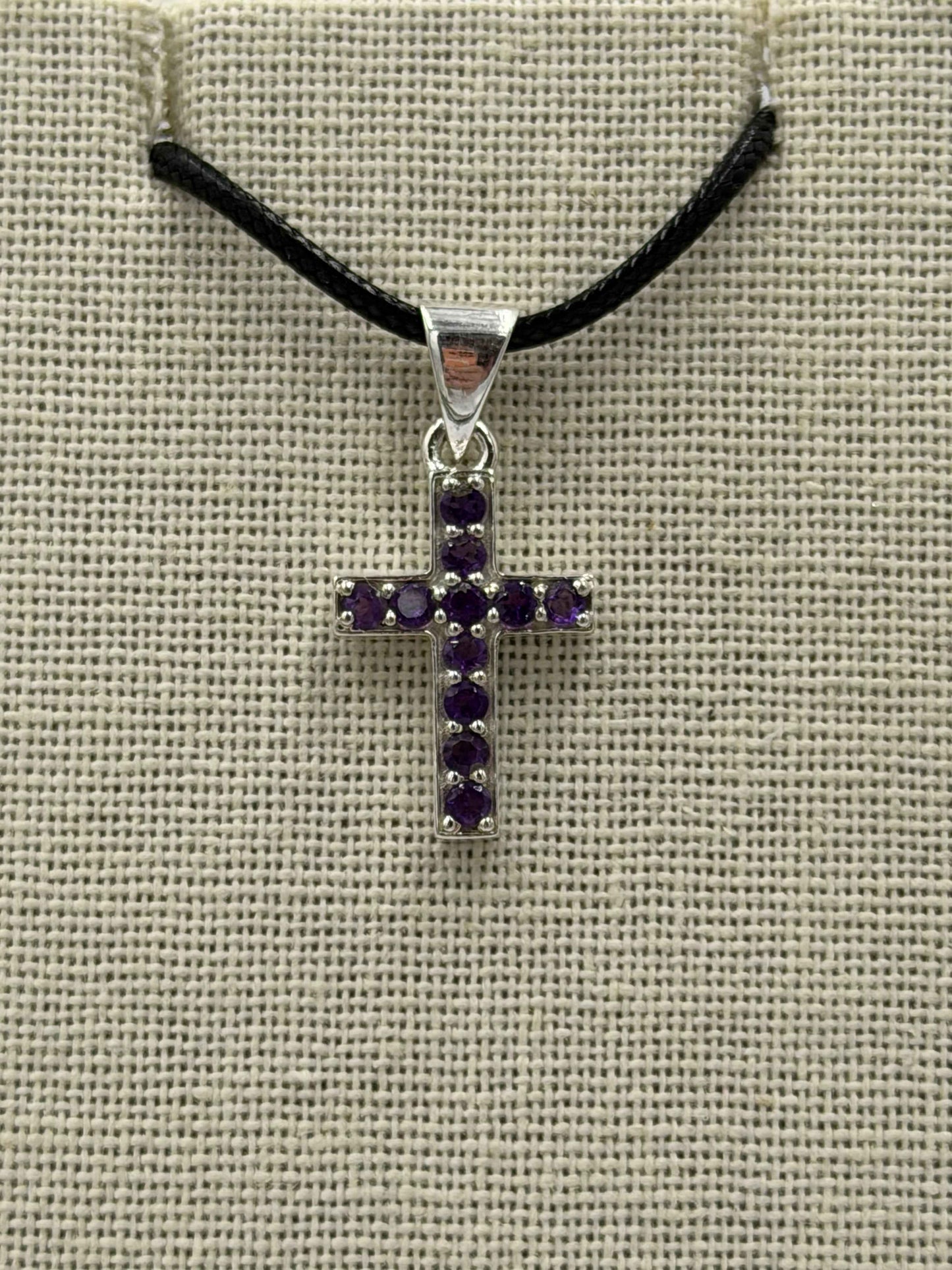 Sterling Silver Amethyst Cross Pendant