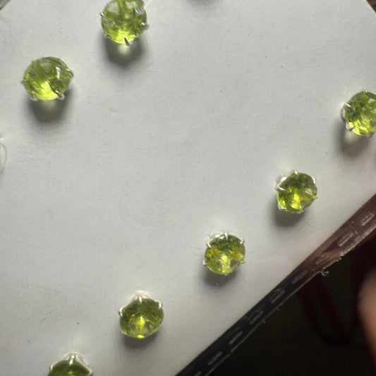 Peridot Oval Post Earrings – Sterling Silver