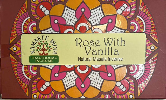 Incense Stick - Namaste India - Rose with Vanilla
