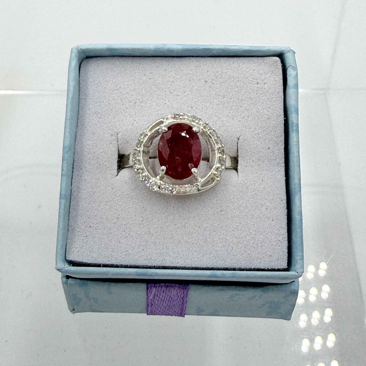 Sterling Silver Ruby Eye Ring - Size 8 - Passionate, Vital & Empowering