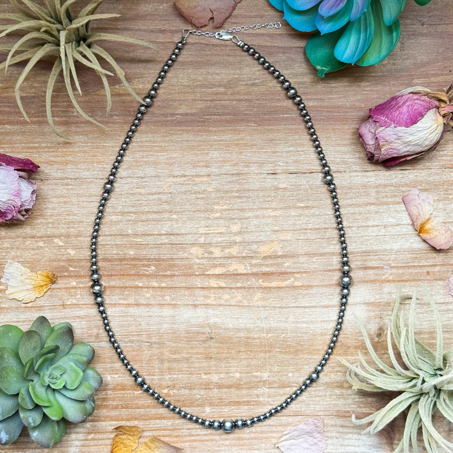 4mm Sterling Silver Graduated Pearl Necklace – 22"