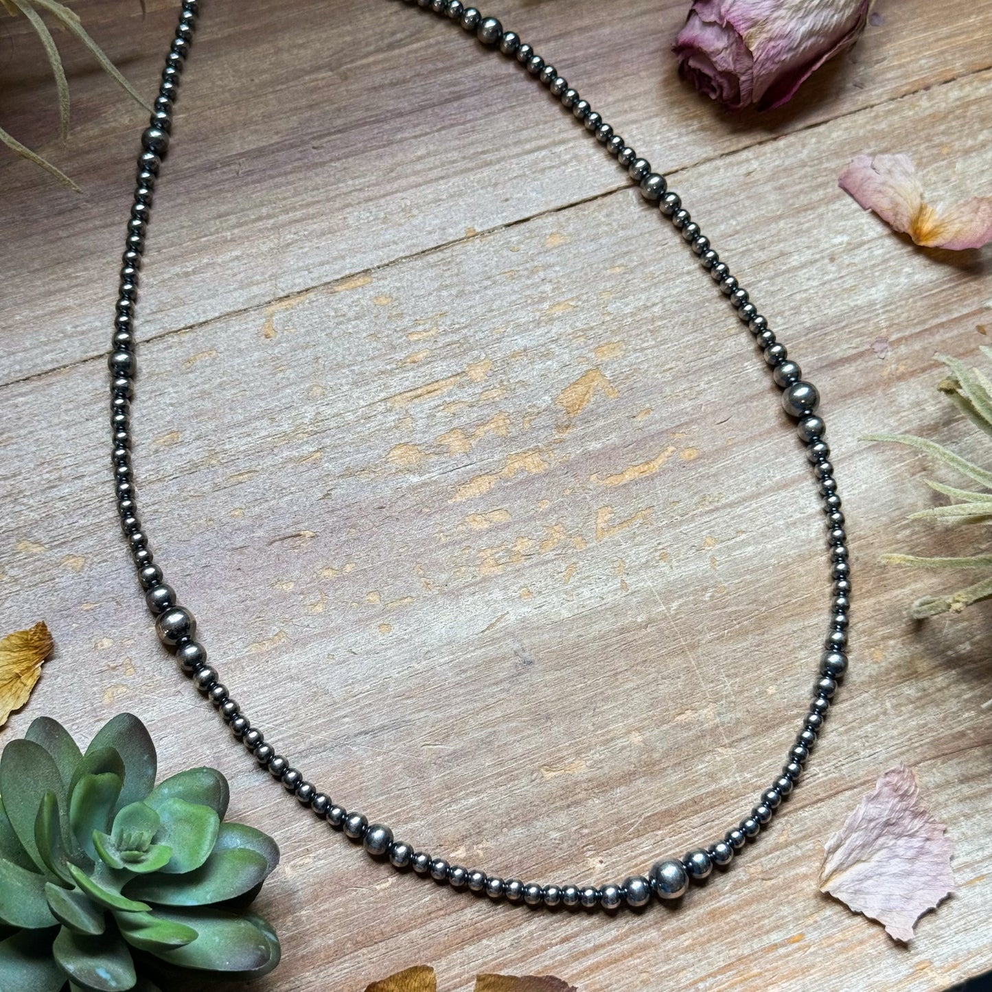 4mm Sterling Silver Graduated Pearl Necklace – 22"