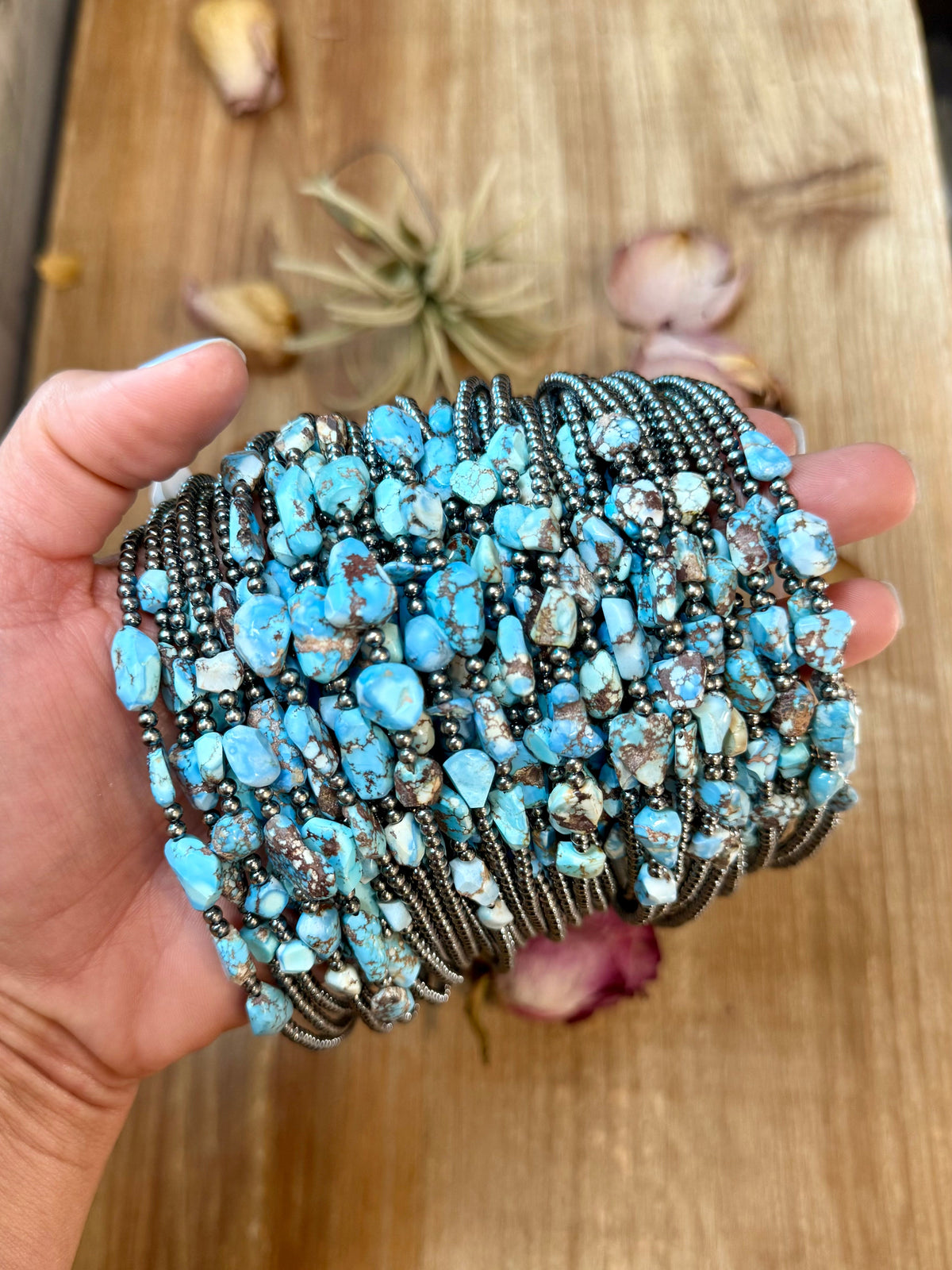 Golden Hills Turquoise & Sterling Silver Pearl Necklace – 16 Inch