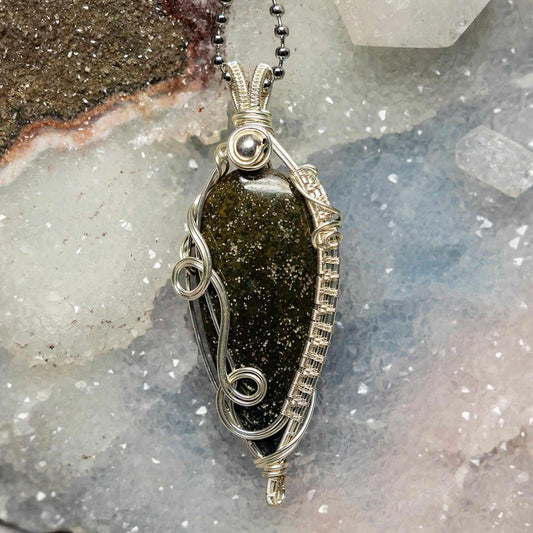 Ocean Jasper Wire Wrap Pendant 3 Inch