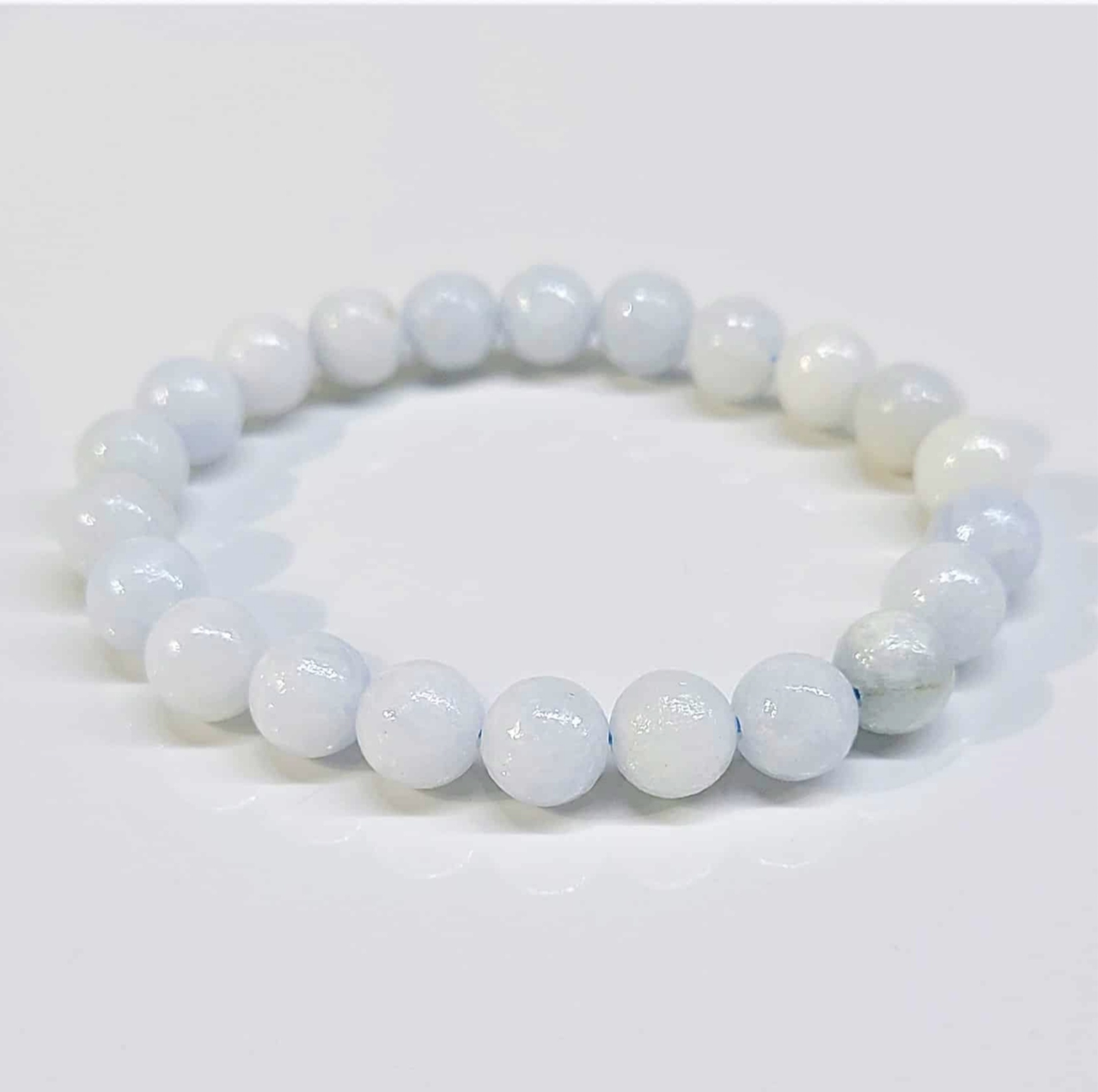 Celestite Round Bead Bracelet 8mm