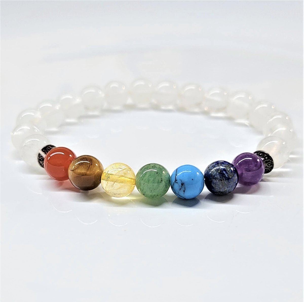 Clear Quartz Chakra Round Bead Bracelet 8mm - The Master Healer