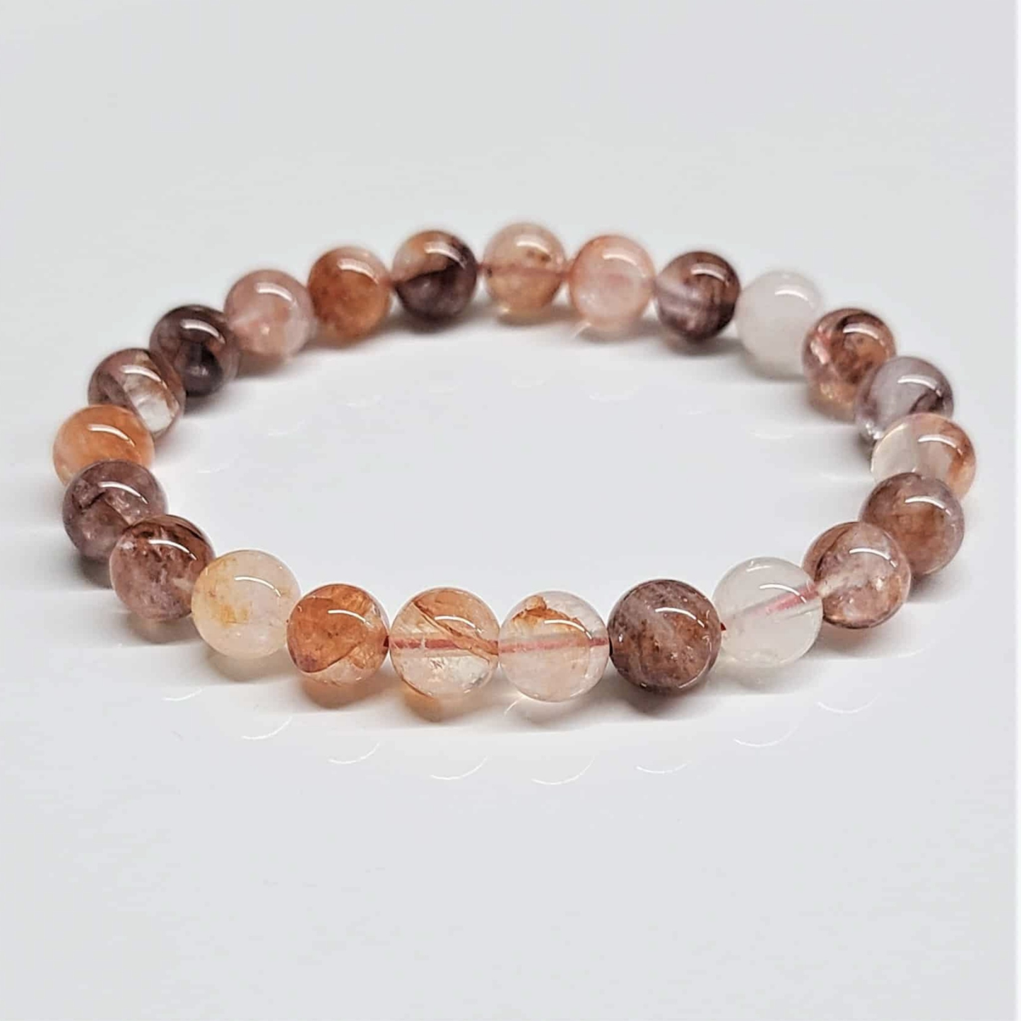 Fire Quartz Round Bead Bracelet - Stone of Vital Energy