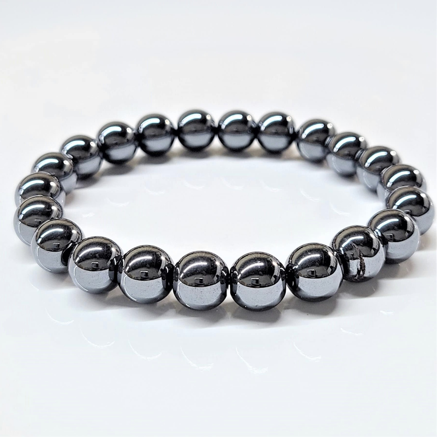Hematite Round Bead Bracelet