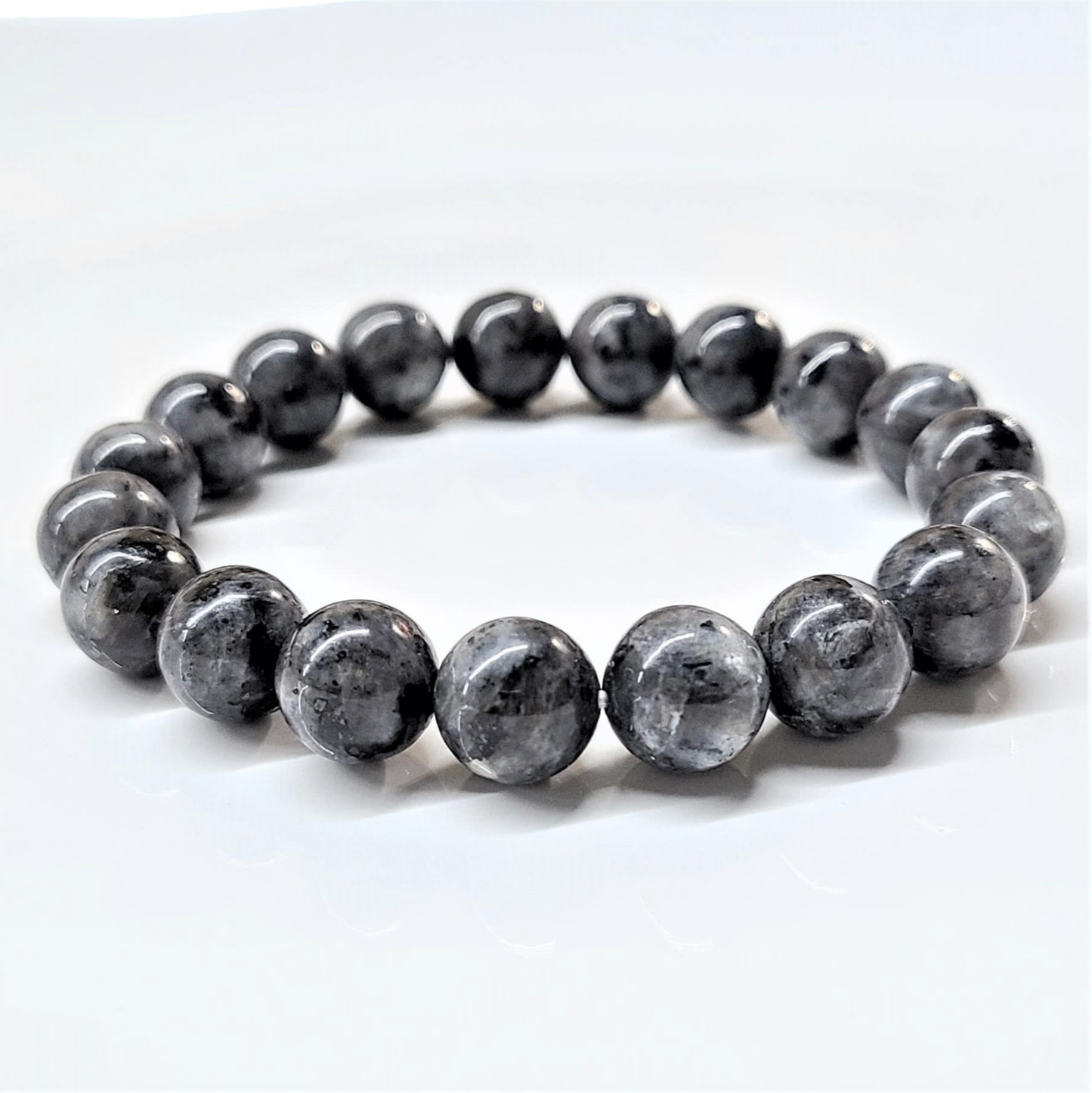 Larvikite Round Bead Bracelet - Stone of Grounded Expansion