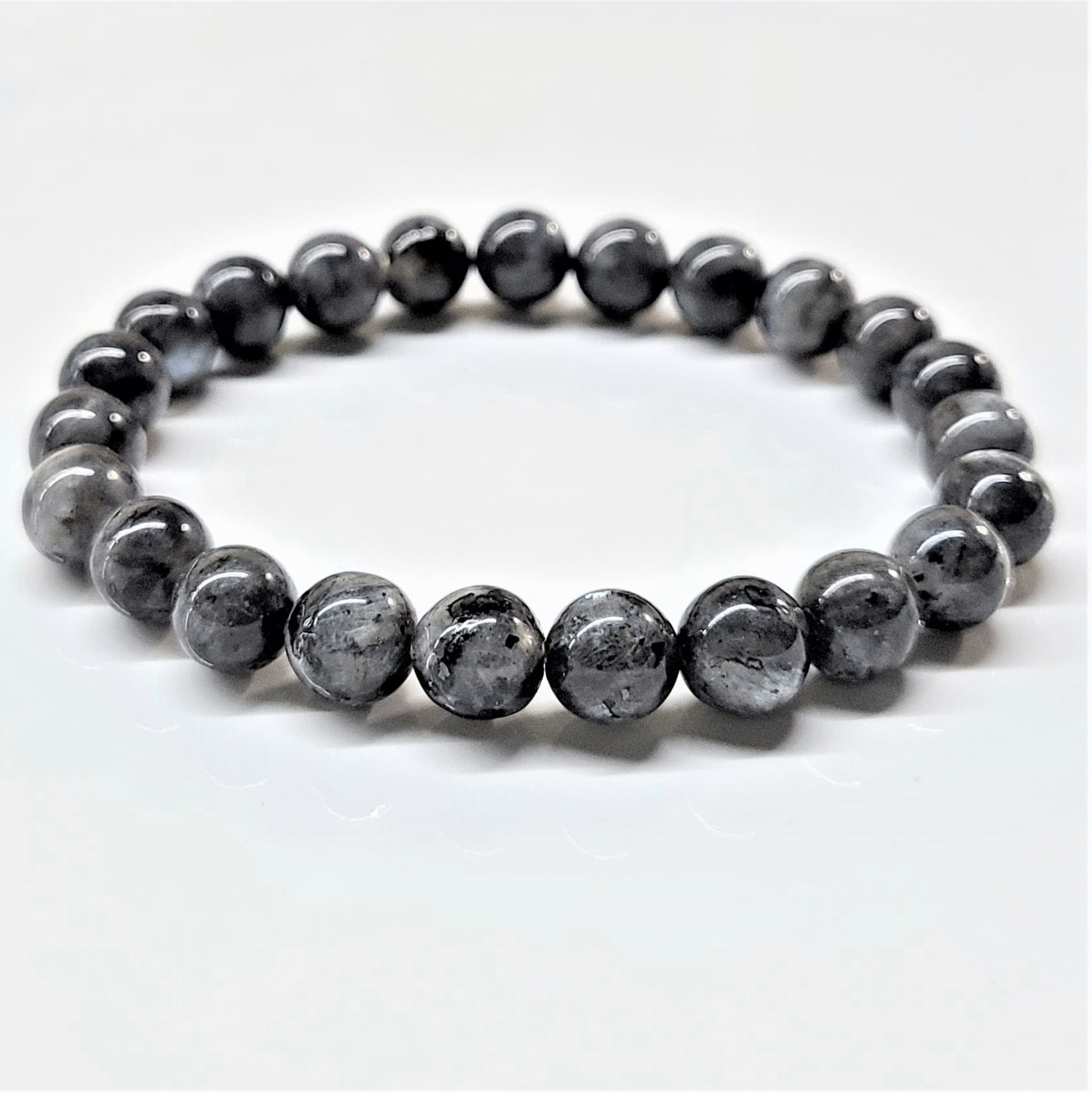 Larvikite Round Bead Bracelet - Stone of Grounded Expansion