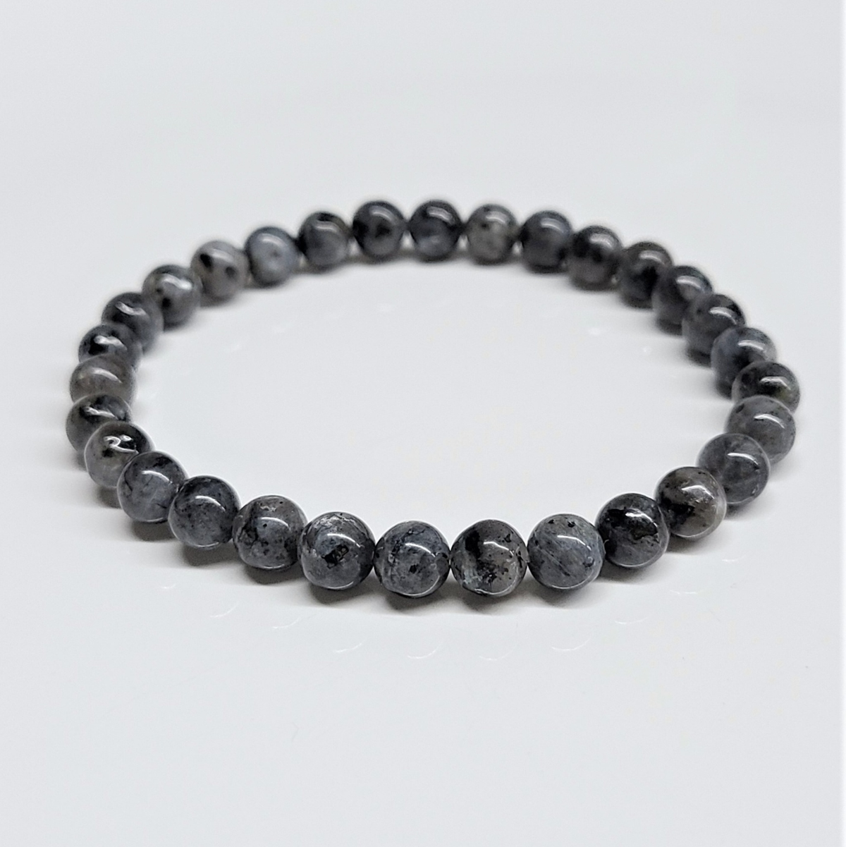 Larvikite Round Bead Bracelet - Stone of Grounded Expansion