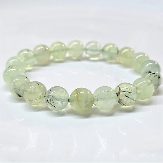 Prehnite Round Bead Bracelet
