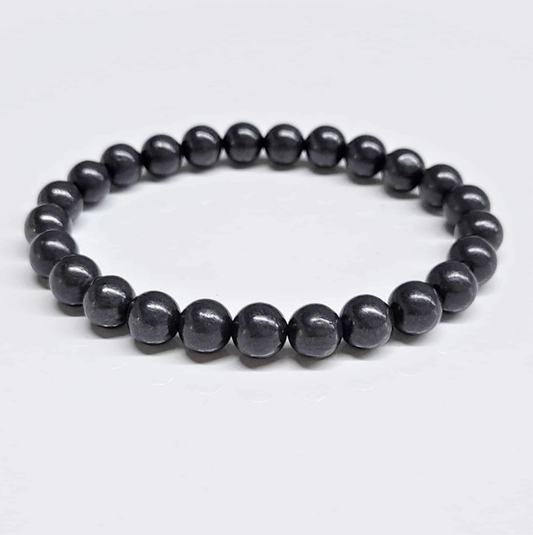 Shungite Round Bead Bracelet - Stone of Purification & Protection
