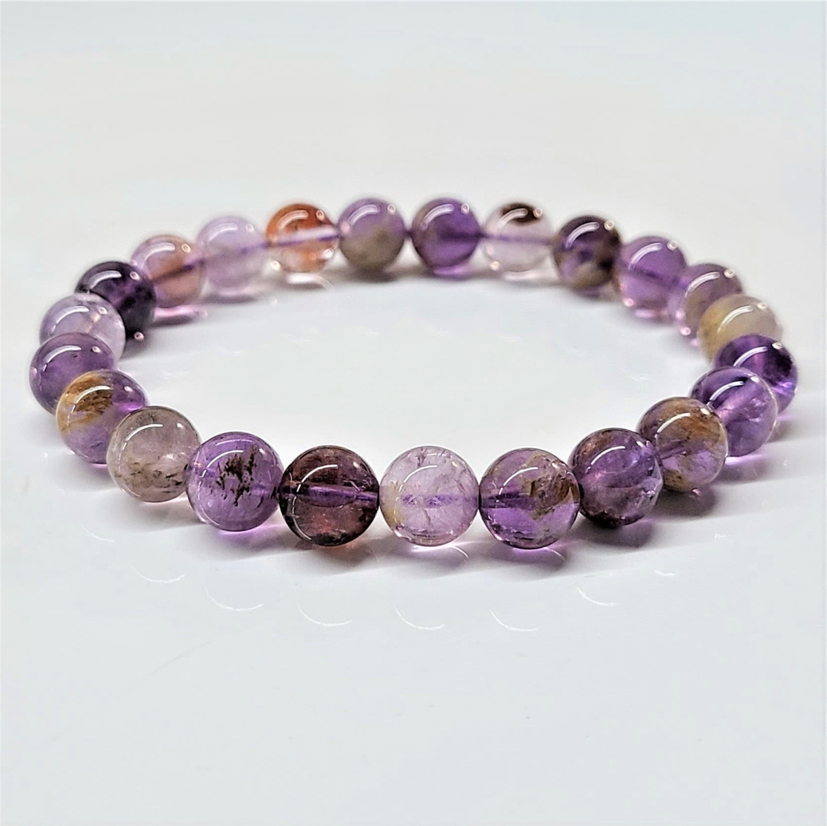 Super 7 Round Bead Bracelet - Stone of Ascension & Manifestation