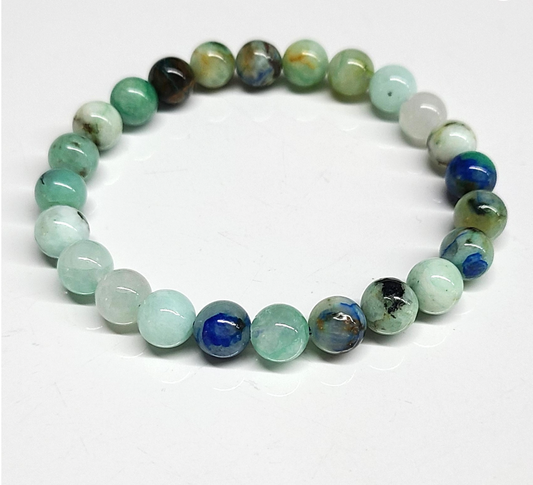 Azurite Round Bead Bracelet 8mm - Stone of Intuition & Insight