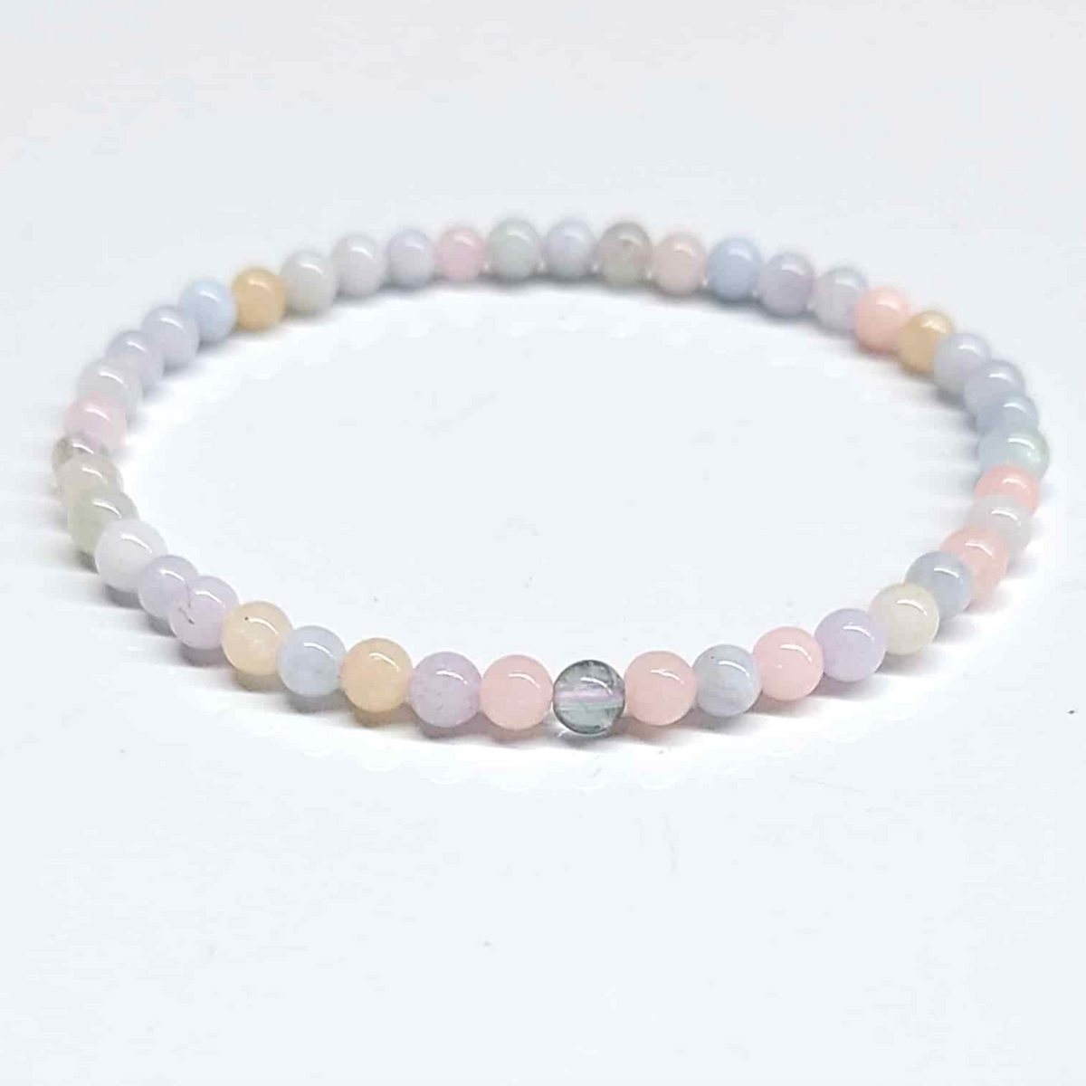 Morganite Round Bead Bracelet