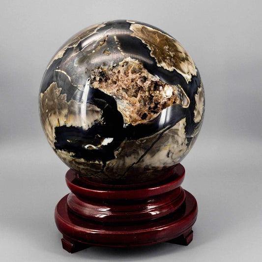 Volcano Agate Crystal Sphere XXL UV Reactive Collector