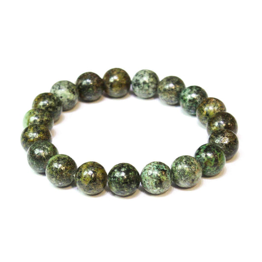 African Turquoise Round Bead Bracelet - Positive Life Changes