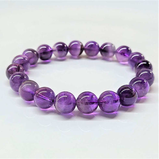 Amethyst Round Bead Bracelet - The Serenity Stone